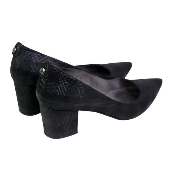 Stuart Weitzman BLACK REAL LEATHER POINTED MID HEEL CLASSIC PUMP SHOES Sz 9.5 - Picture 6 of 13